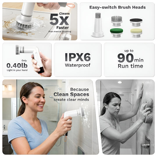 LavishCore FlowSpin -  Cordless Electric Spin Scrubber